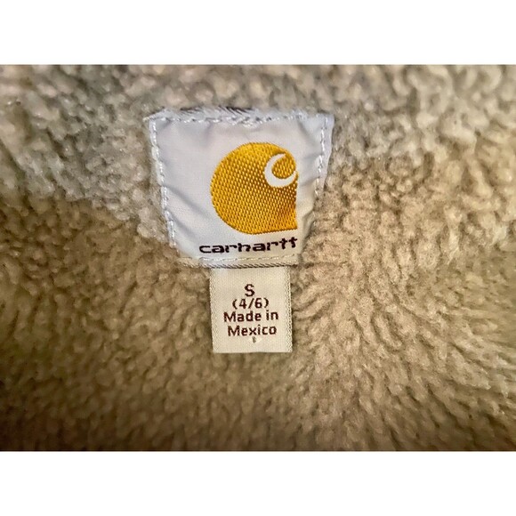 VTG Carhartt Vest WV001 454 Coastline Green Small Sherpa Lined Full Zip Blue - Picture 4 of 6